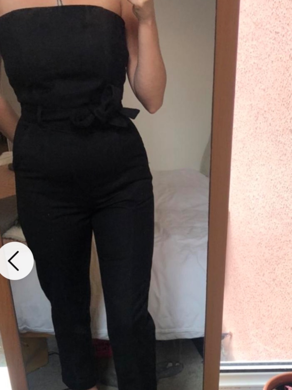 Weekday Black denim tie-waist Jumpsuit